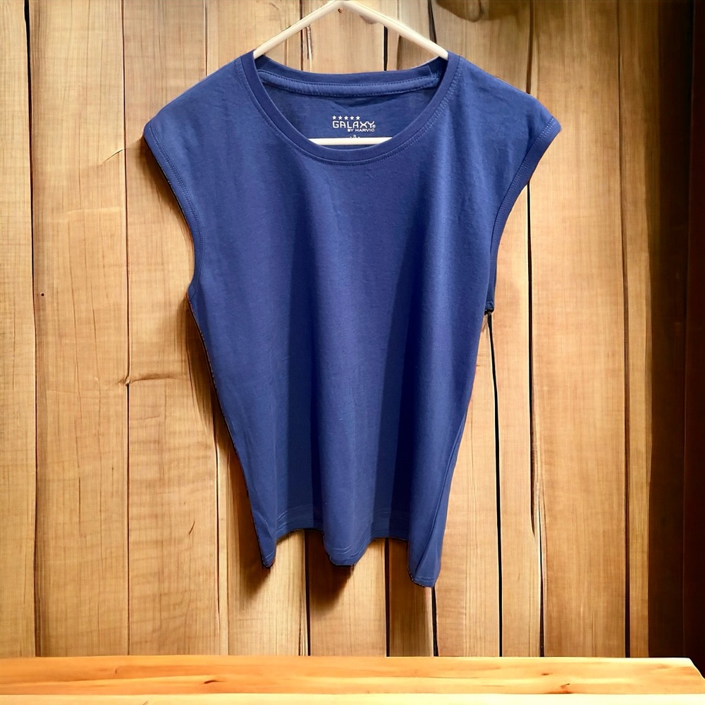 Galaxy Blue Sleeveless T Shirt